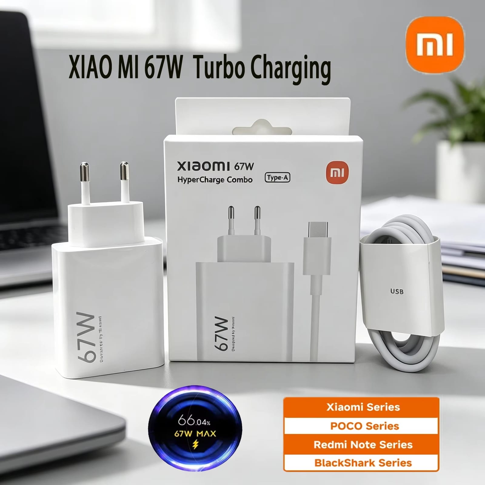 Xiaomi 67W HyperCharge Combo (Type-A) with USB-C Cable | Original