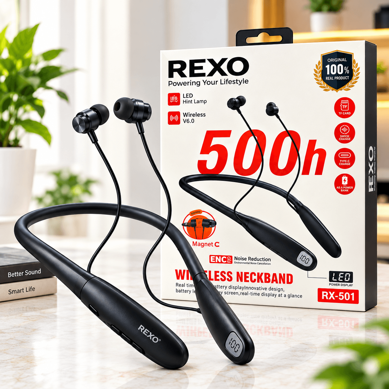 orginal REXO RX-501 Wireless Neckband