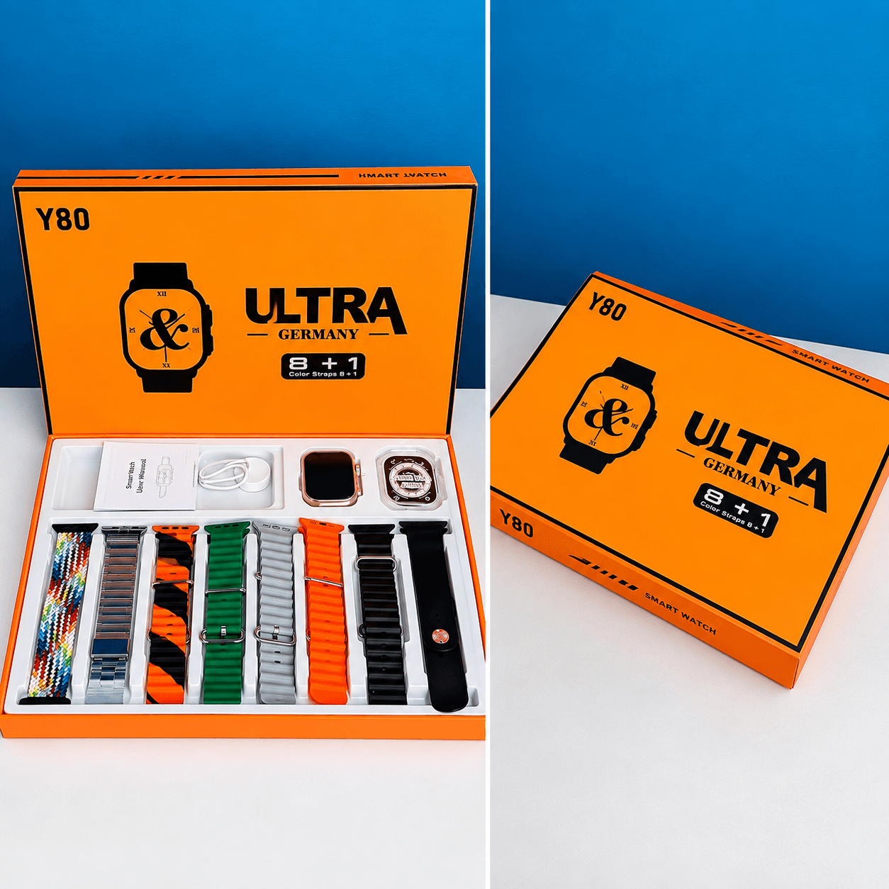 ⌚ Y80 Ultra Germany Smartwatch 8-in-1 Strap Combo