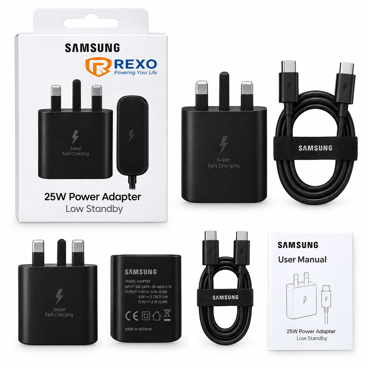 Samsung 25W Power Adapter – ফাস্ট চার্জিং চার্জার অ্যাডাপ্টার
