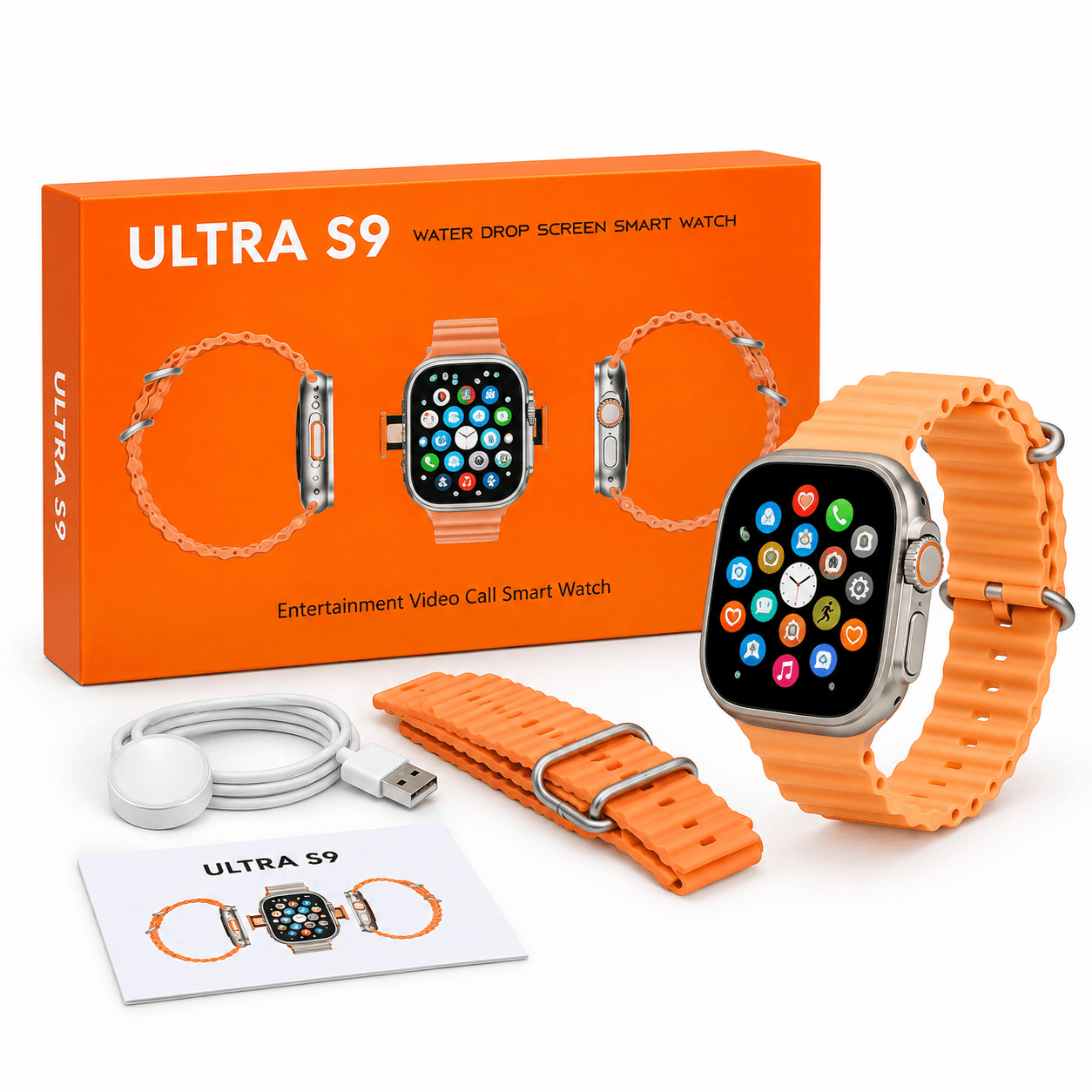 Ultra S9 Water Drop Screen Smart Watch – Entertainment & Video Call Smart Watch