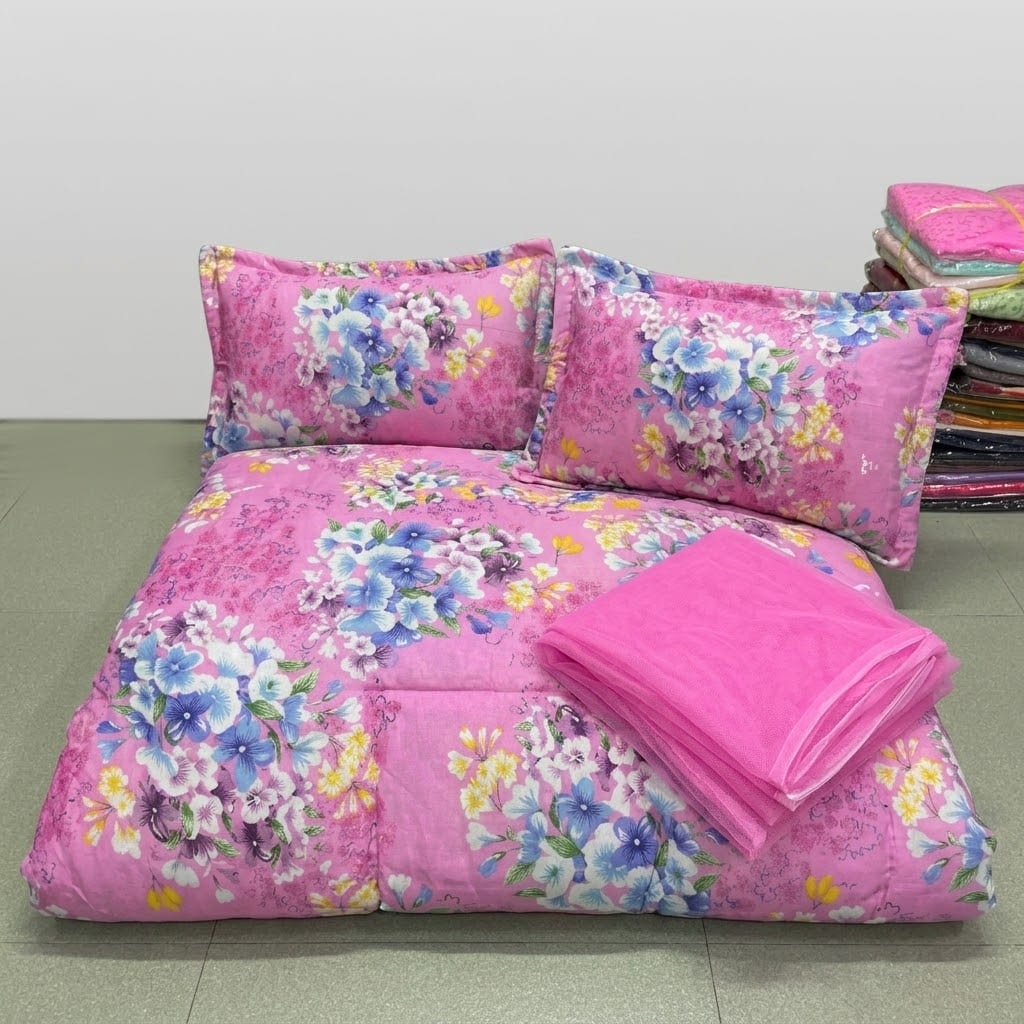 Beby Pink Floral Premium Bedding Set