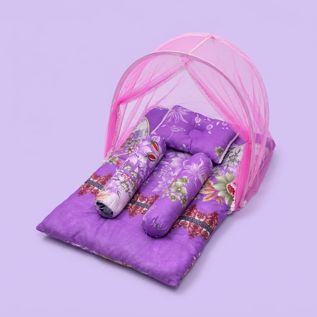 Beby Purple Floral Premium Bedding Set