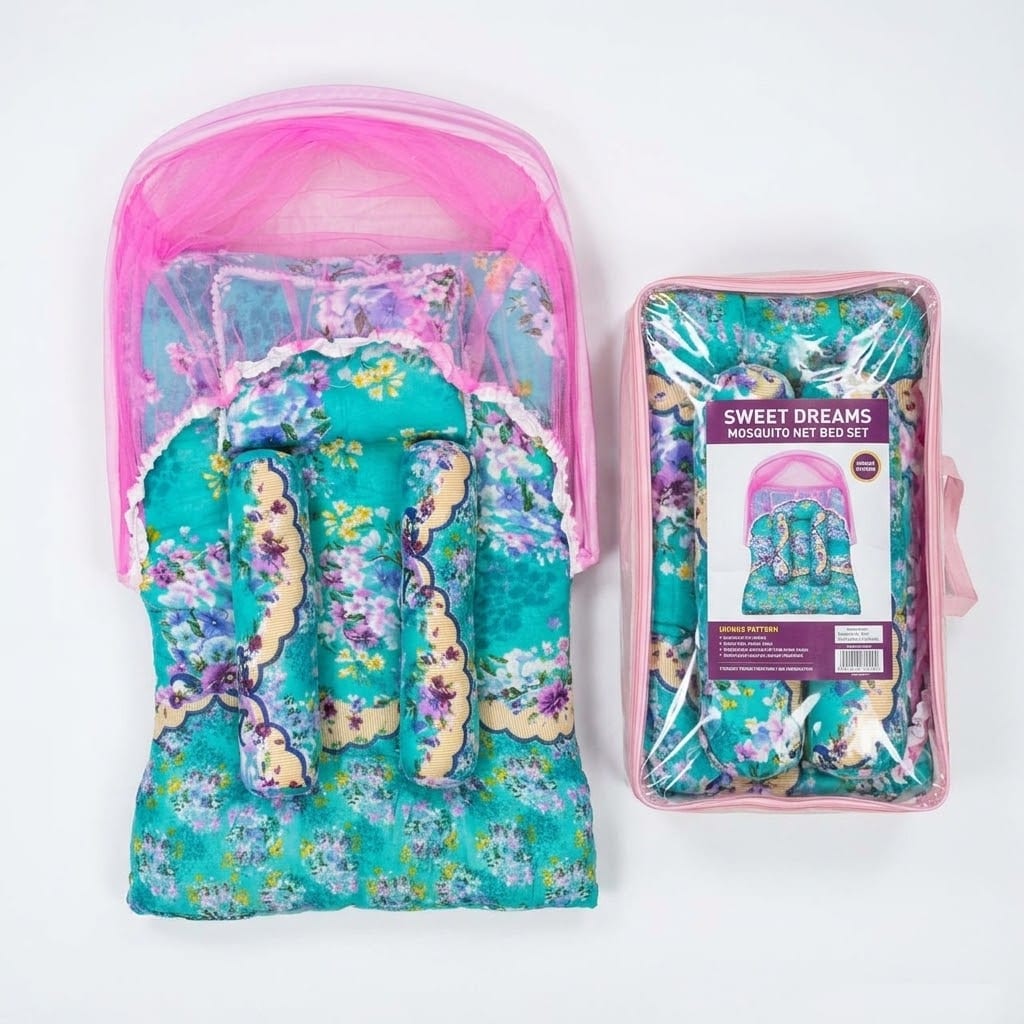 Beby Turquoise Floral Premium Bedding Set