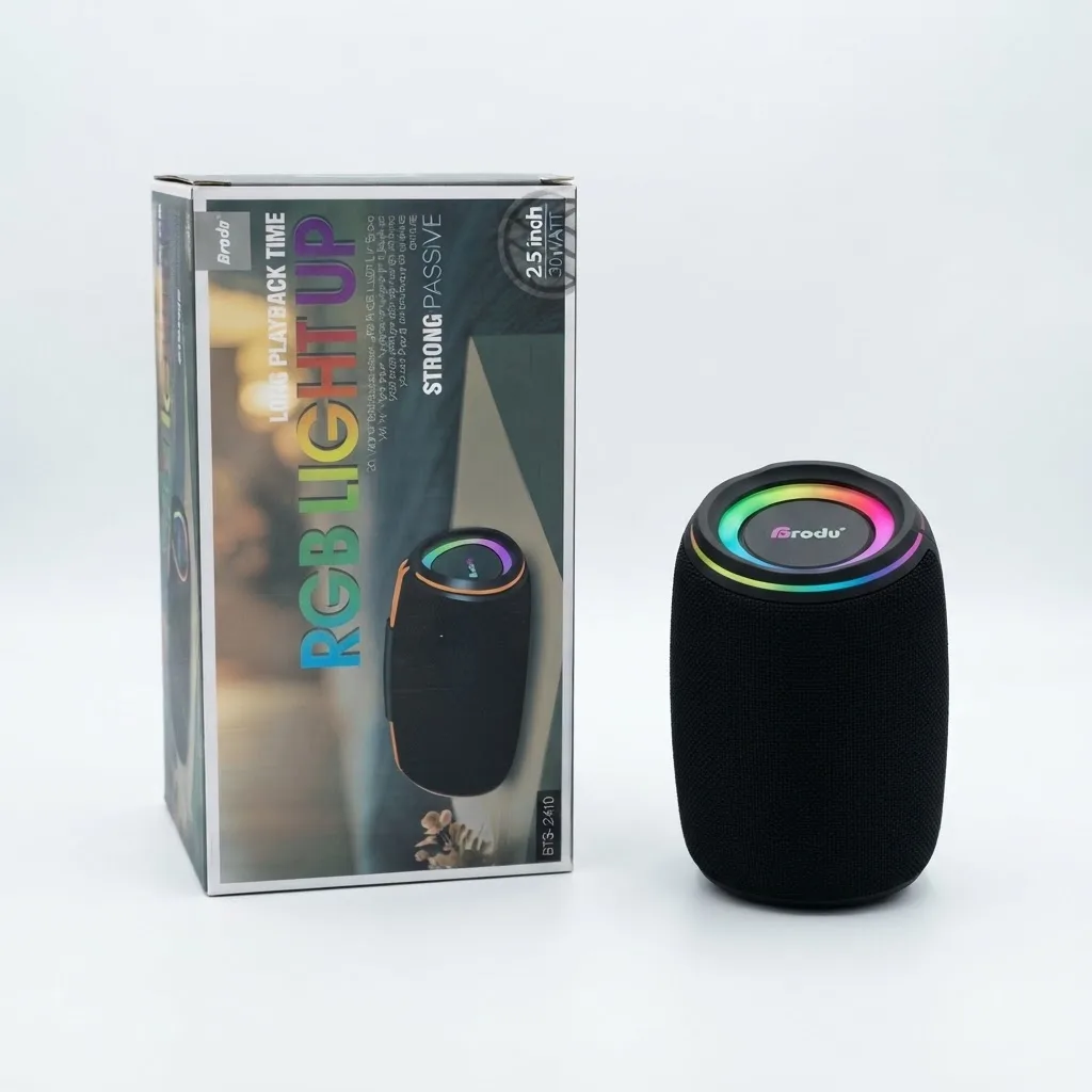 Brodu BTS-2410 RGB Light Up Portable Wireless Speaker (30 Watt, 2.5 Inch)
